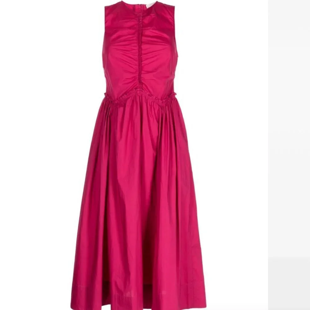 Ulla Johnson Mimi cotton dress pink tank top tiered 8 - Picture 2 of 15